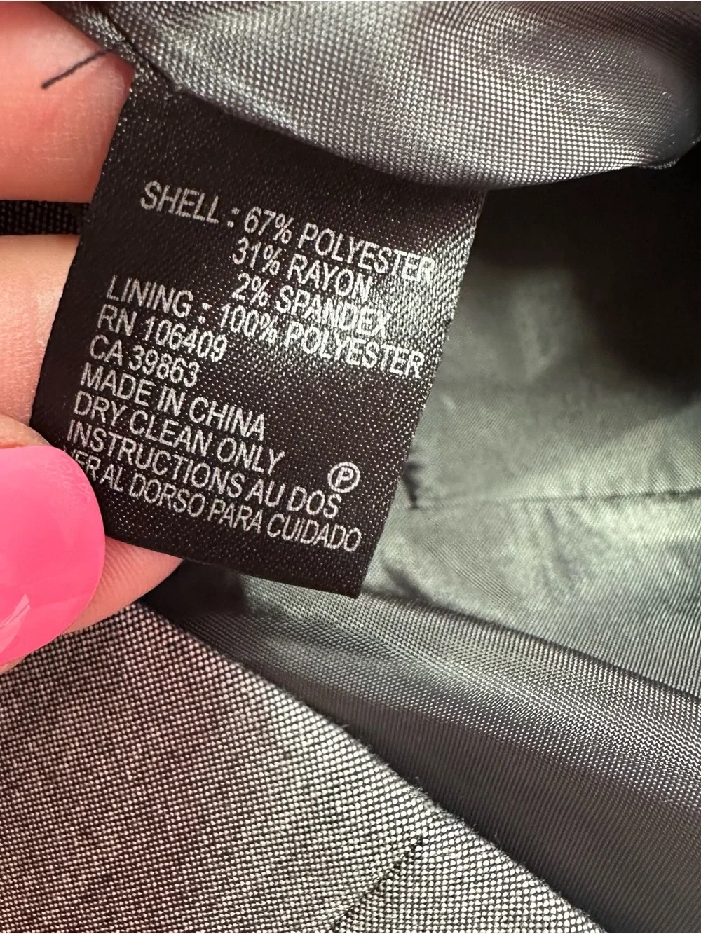 Tahari ASL Gray Double-Breasted Blazer suit jacket women 10 office peplum